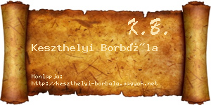 Keszthelyi Borbála névjegykártya